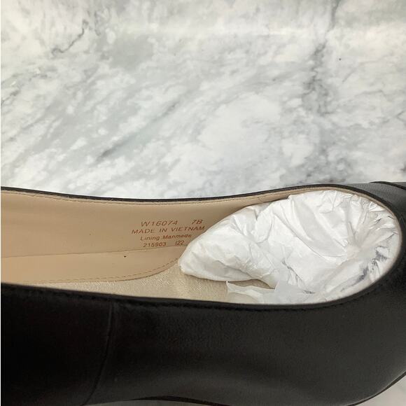 Cole Haan Women's 7B Black Leather The Go-To Block Heel Pump 45mm Slip On S1-15 - Picture 7 of 11